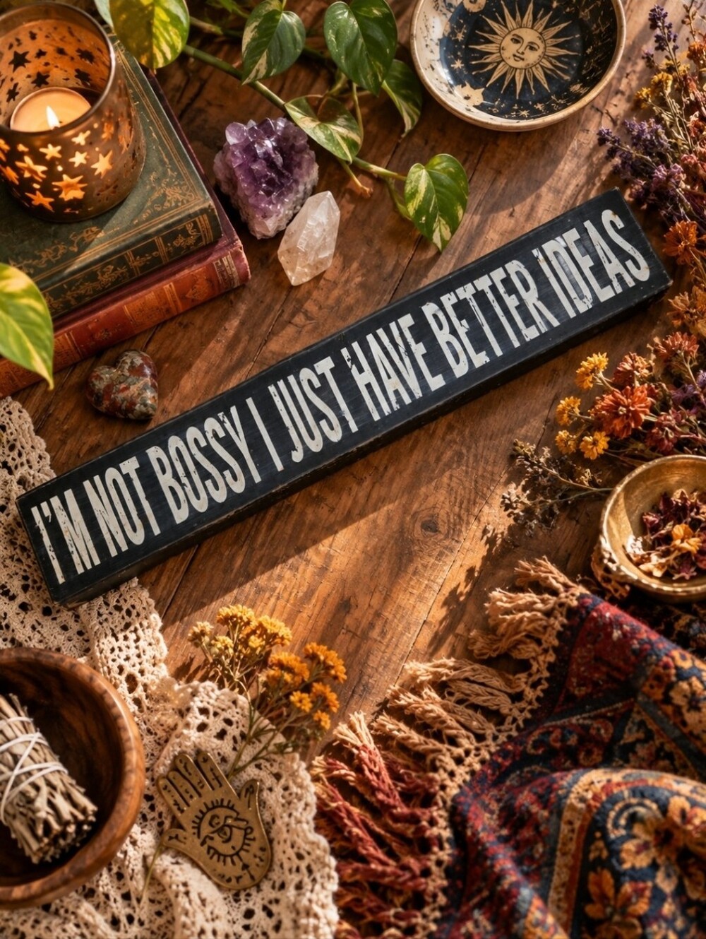 4/$15 Boho Rustic Wooden Wall Sign “I’m Not Bossy I Just Have Better Ideas” 2x18